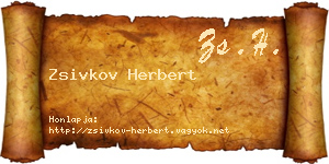 Zsivkov Herbert névjegykártya